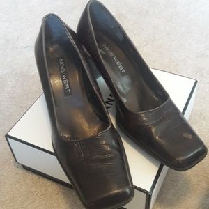 Nine West Crocodile print heels